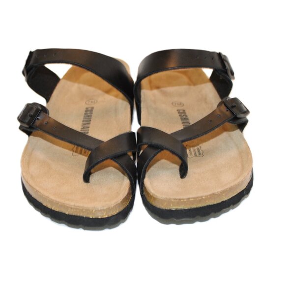 Cushionaire Luna Leather Sandals Cork Footbed Rubber Sole Size 7M - Picture 3 of 7